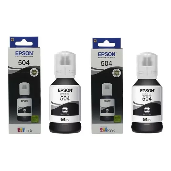 2x Tinta Original Epson T504 L6161 L4160 L6191 L6171 Preta 