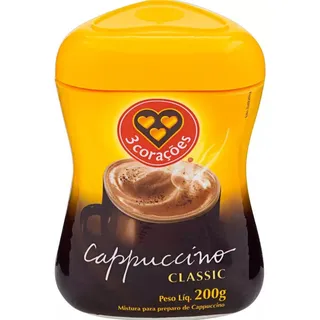 Cappuccino Classic Pote 200g 3 CoraçÔes Cappuccino Classic Pote 200g 3 CoraçÔes