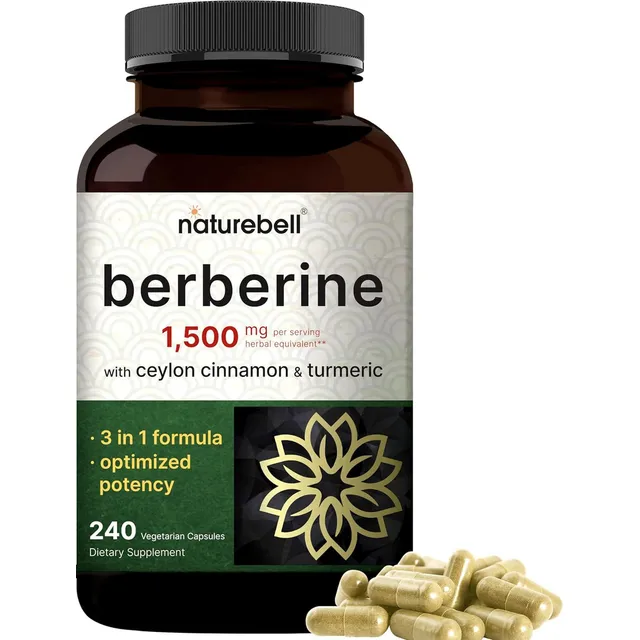 Berberina Berberine + Canela Ceylan 1500mg 240 Capsulas Sabor Sin Sabor