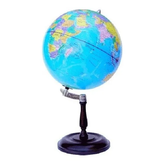 Globo Terraqueo 30cm Gloter Base De Madera