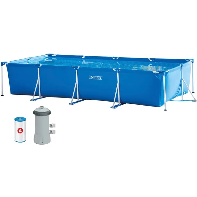 Piscina Desmontable Rectangular Intex Metal Frame + Depurado
