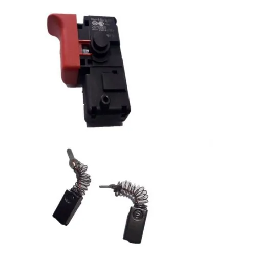 Interruptor + Juego De Carbones P/ Taladro Gbm 10 Re Bosch