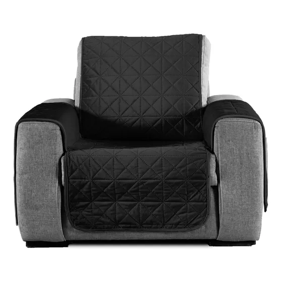 Vianney protector de sillón individual negro doble vista