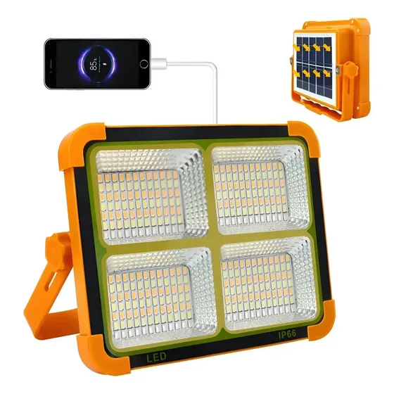 Lampara De Emergencia Solar Recargable 6000mah Luz Camping Linterna Portatil Led Impermeable