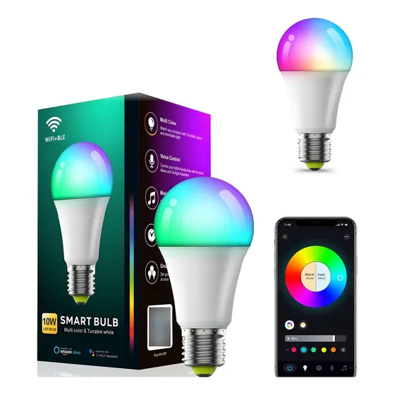 Ampolleta Inteligente Led Wifi Bluetooth App Rgb 10w 1pcs | Cuotas sin interés