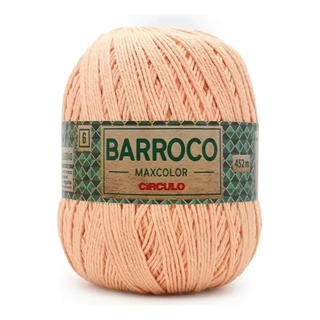 1 Barroco Maxcolor Fio 6 400g 100%algodao Croche 452m