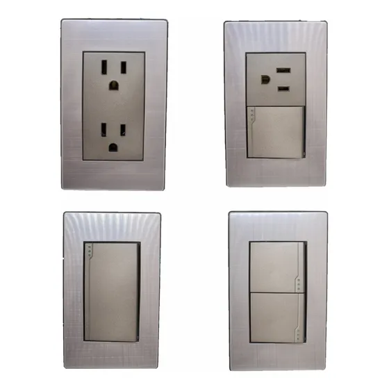Apagadores Y Tomas Placa Acero Inoxidable Paquete 33 Piezas 