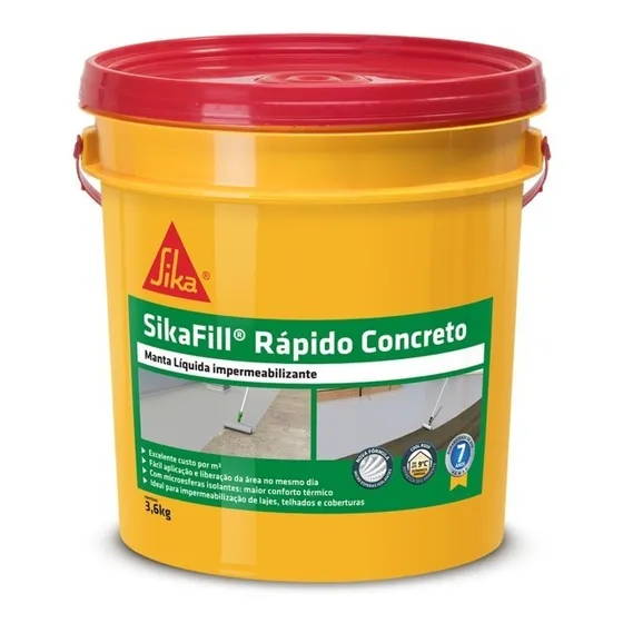Manta Líquida Sikafill Rápido Branco 15 Kg Sika Acabamento Mate