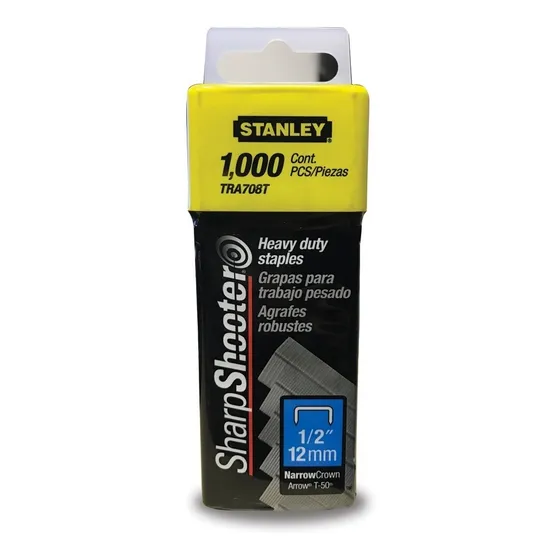 Grapas Stanley Tra708t 1/2 X1000un. P/trabajo Pesado 12mm