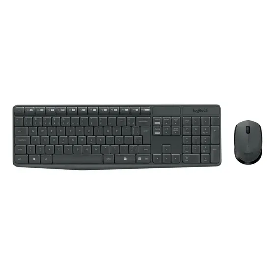 Kit de teclado e mouse sem fio Logitech MK235 teclado grafite e mouse preto