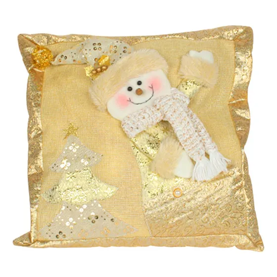 * Cojín Navideño Con Forma De Muñeco De Nieve De Invierno