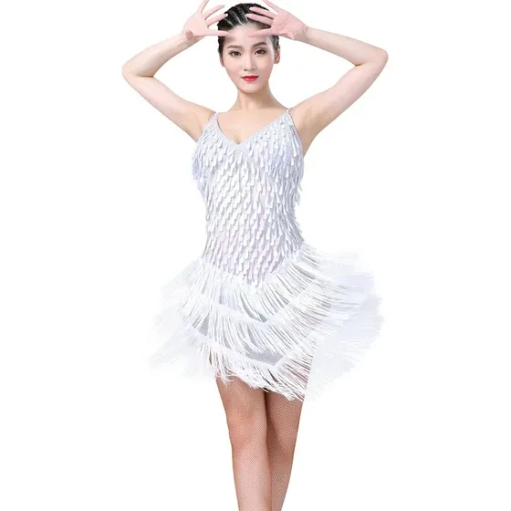 Vestido De Baile Latino Para Mujer, Salsa, Samba, Rumba, Tan