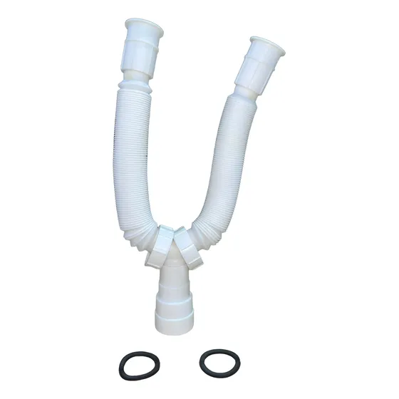 Sifon Colector Doble Extensible Corrugado Fregadero 1 1/2 
