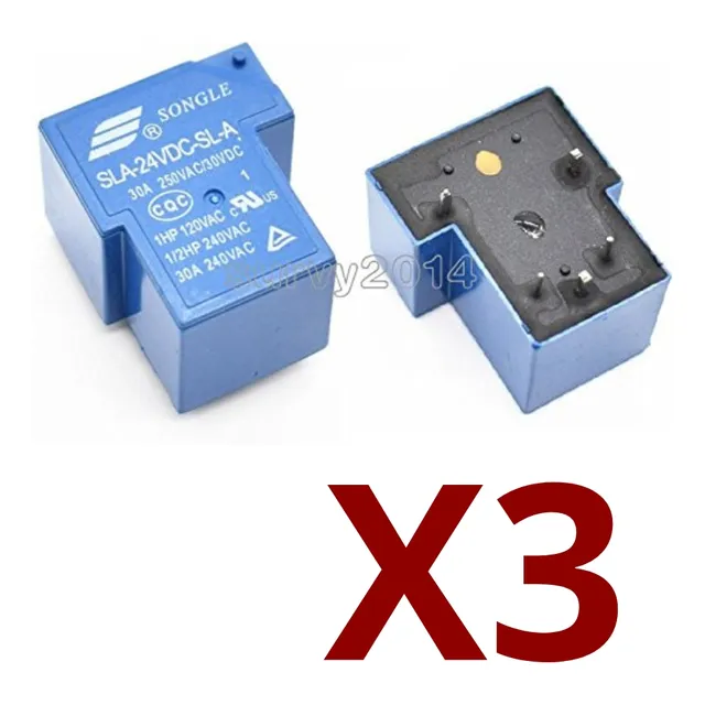 3 Und Sla-24vdc-sl-a  Rele Relay 24v 30a 4 Pines