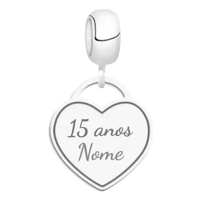 Berloque 15 Anos Com Nome Personalizado Prata 925 Legítima
