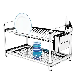 Escorredor De Louça Bancada Secador 20 Pratos Mak Inox Cor Prateado Escorredor De Louça Bancada Secador 20 Pratos Mak Inox Cor Prateado