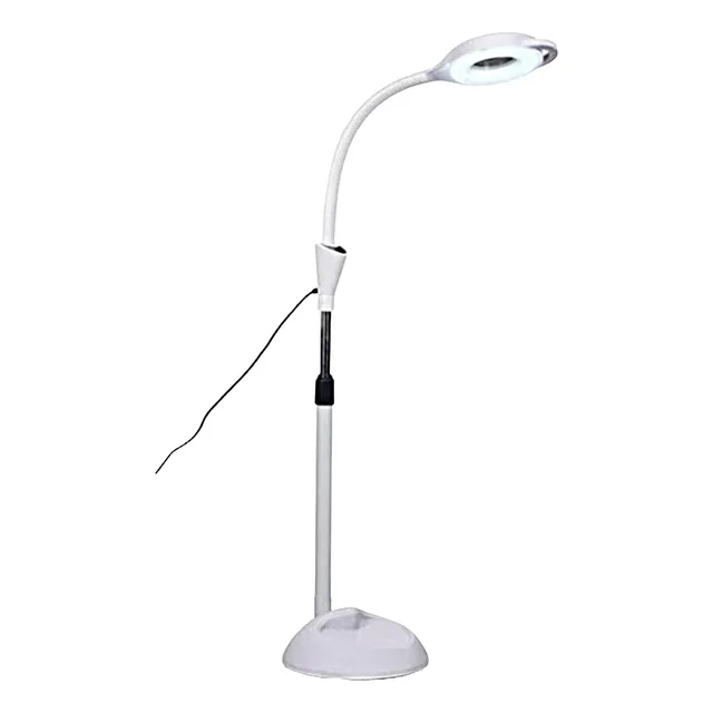 Lámpara Lupa Led De Pie 10x Dioptrías  Cuello De Cisne