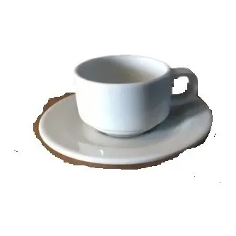 Set  6 Tazas Cafe Pequeño Corona 80cc Con Plato Y Cucharita