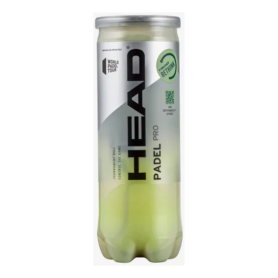 Pelota de Padel profesional Head Padel Pro color amarillo por 3 unidades por paquete