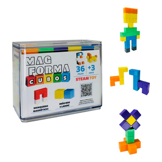 Blocos De Montar Cubo Magnético Magforma Brinquedo 36 Peças Blocos De Montar Cubo Magnético Magforma Brinquedo 36 Peças