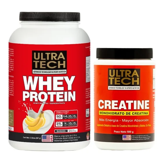 Whey Protein X 2 Lb + Creatina X 500 Gr Masa Muscular