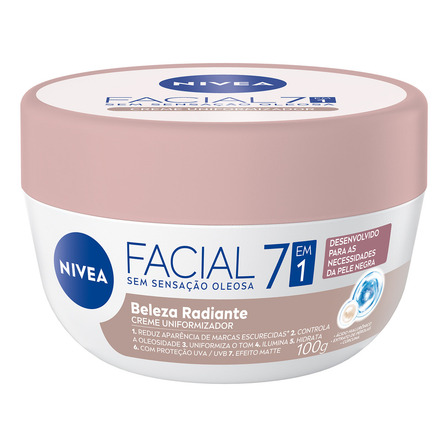 Hidratante Facial 7 Em 1 Beleza Radiante 100g Nivea Momento De Aplicação Dia/noite Tipo De Pele Todo Tipo De Pele Hidratante Facial 7 Em 1 Beleza Radiante 100g Nivea Momento De Aplicação Dia/noite Tipo De Pele Todo Tipo De Pele