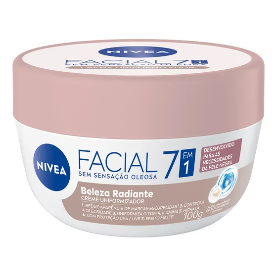 Hidratante Facial 7 Em 1 Beleza Radiante 100g Nivea Momento de aplicação Dia/Noite Tipo de pele Todo tipo de pele
