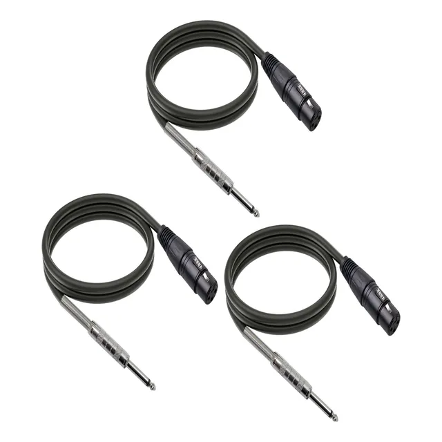 3 Cable Para Micrófono Con Conector Xlr Hembra-plug 6.3mm 2m
