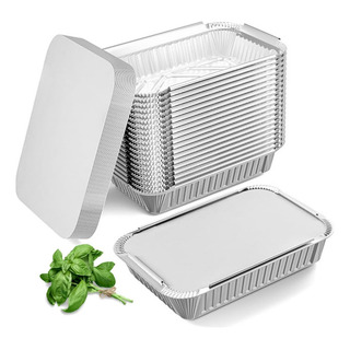 Bandeja Aluminio Descartable F100 Con Tapa Viandas X 50un. Bandeja Aluminio Descartable F100 Con Tapa Viandas X 50un.