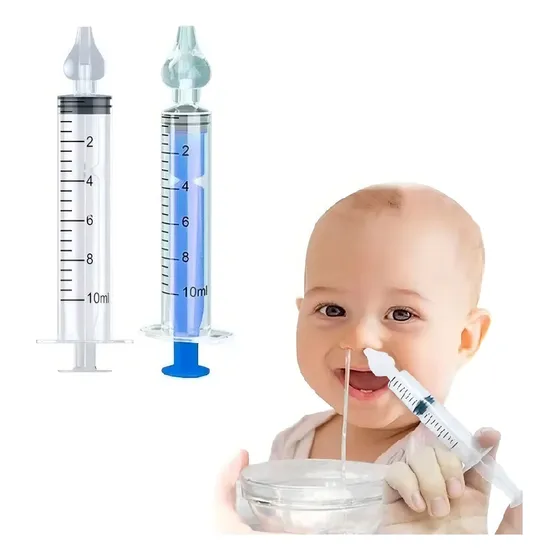 2 Limpiador Nasal Manual Saca Moco Bebe Jeringa Irrigador Color