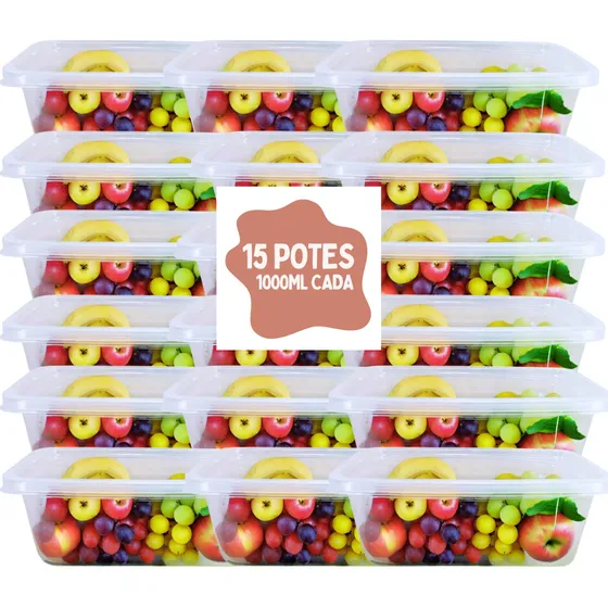  15 Potes 1000ml Transparentes Bpa Free Organizador