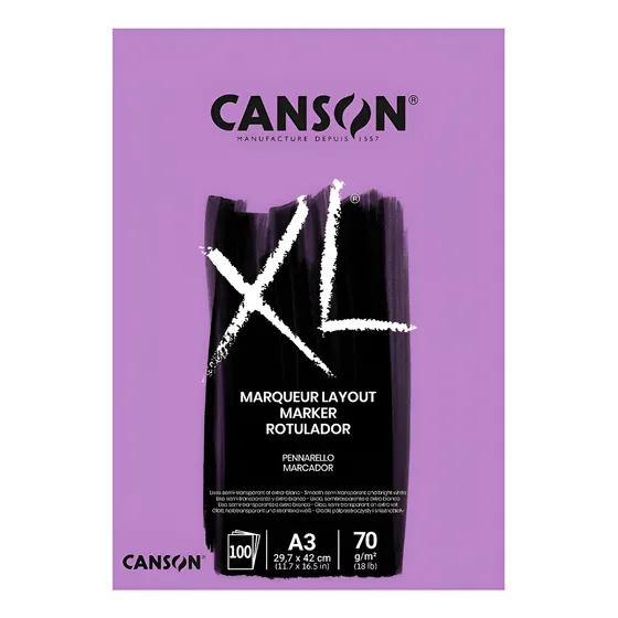 Block Canson Xl Marker Tamaño A3/100hojas 70grs Microcentro