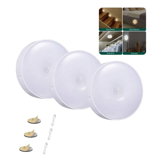 Luz Led Sensor Movimiento Carga Usb Para Cocina Escalera X3