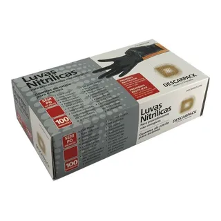 Luva NitrĂlica Para Procedimento NĂŁo CirĂșrgicos Sem PĂł Preta G Descarpack Com 100 Unidades Luva NitrĂlica Para Procedimento NĂŁo CirĂșrgicos Sem PĂł Preta G Descarpack Com 100 Unidades