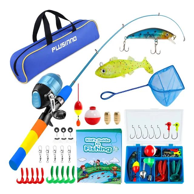 Plusinno Kit Inicio Combinado Caña Pescar Para Niño Caja