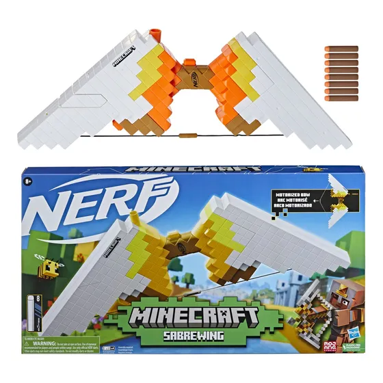 Nerf Minecraft Arco Sabrewing Motorizada Hasbro - 8 Dardos