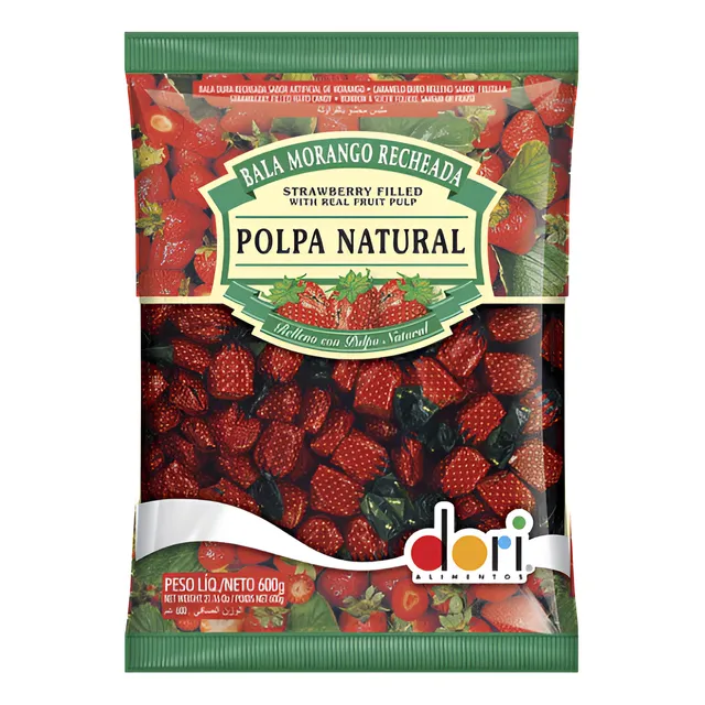 Caramelo Ruro Relleno Sabor A Frutilla 600 Grs Pack X2