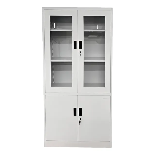 Armario Metálico 4 Puertas Con Vidrio En Superiores