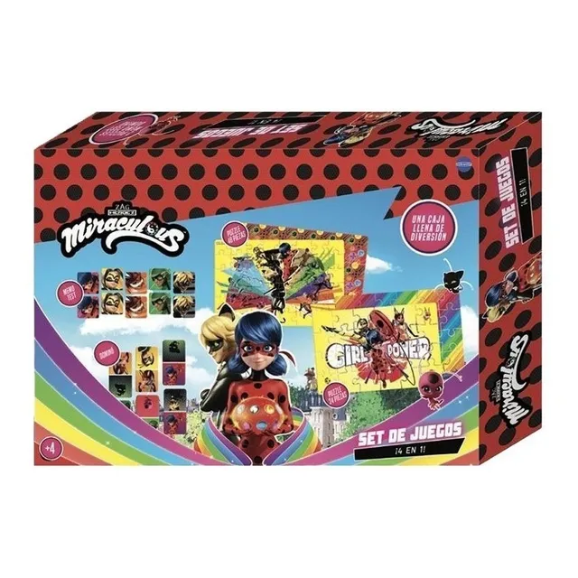 Set De Juegos 4 Juegos En 1 Caja Miraculous - Vulcanita
