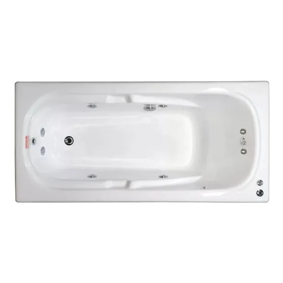 Hidromasaje Bañera Acrilico  180 X 82  6 Jets 2 Cervicales  