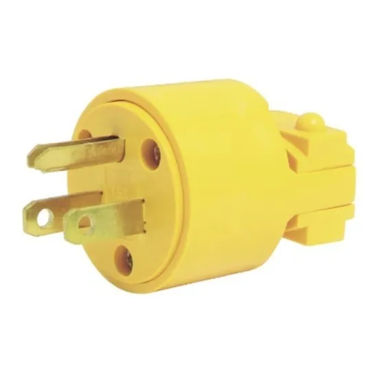 Clavija Con Abrazadera Plástica Aterrizada 127 Vca-15a Max Color Amarillo