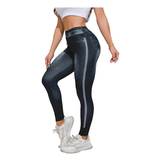Leggings De Cintura Alta De Punto Con Estampado Para Dama Xl