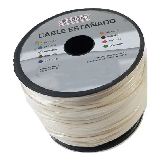 Rollo Cable Estaño Estañado Cal.22 100 Metros Radox 080-403