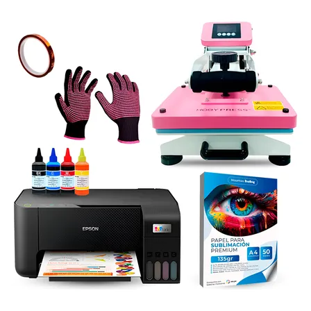 Impresora Epson L3210 + Tintas + Plancha Hoby 23x30 Z96