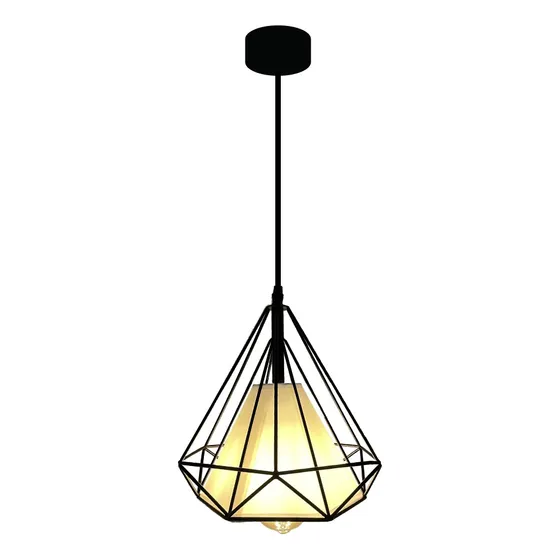 Lampara Decorativa Colgante Diamante Vintage + Bombillo