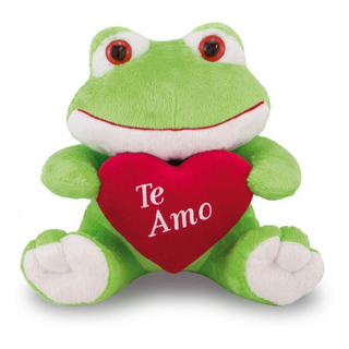 Presente De Pelúcia Sapinho Com Coração 32cm Anti-alérgico Presente De Pelúcia Sapinho Com Coração 32cm Anti-alérgico