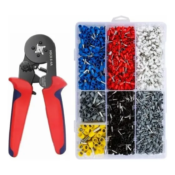 Alicate Aprieta Terminal + 2000 Ferrules Para Crimping - Env
