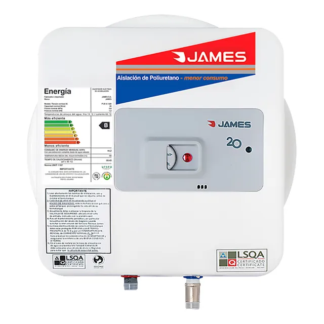 Calefon Termotanque James 20 Lts Salida Superior Bajomesada