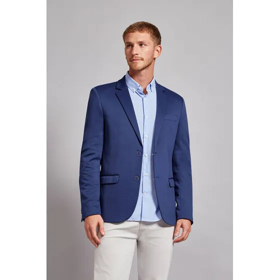 Saco Devré Punto Tramado Slim Azulino Hombre 02d000130081