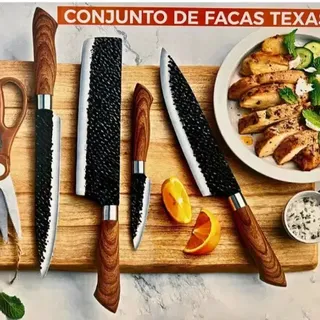 Mr. Barner Conjunto De Faca 8 Peças Churrasco Cozinha Do Chef Cutelo Cor Marrom R
